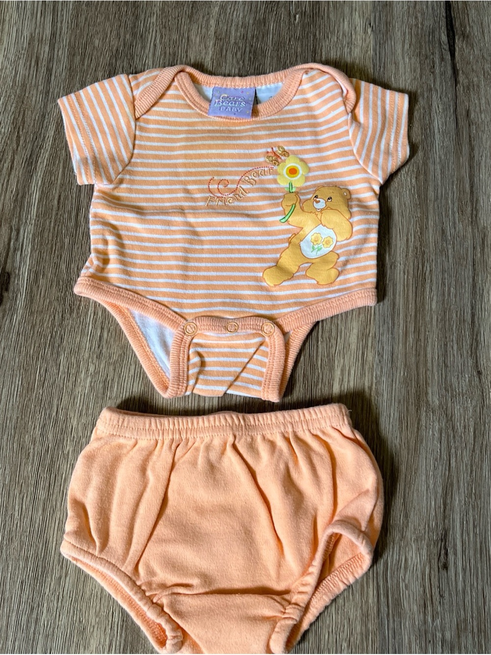 Vintage 2004 Care Bears Baby Friend Bear Bodysuit and Bloomer Set Preemie